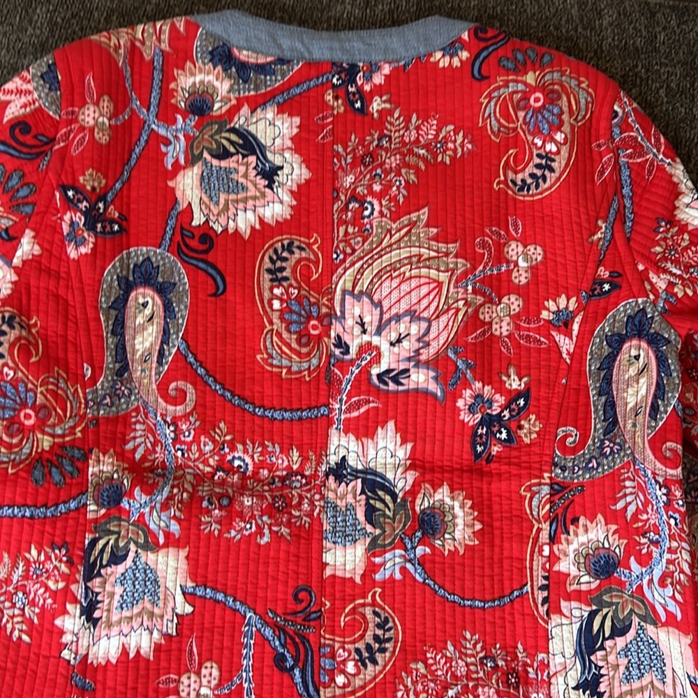 TALBOTS MIXED PATTERN QUILTED FLORAL JACKET SIZE XS NWOT - Picture 13 of 13